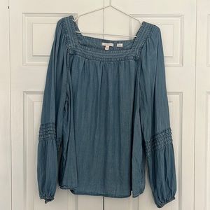 Lauren Conrad Blue Washed Blouse